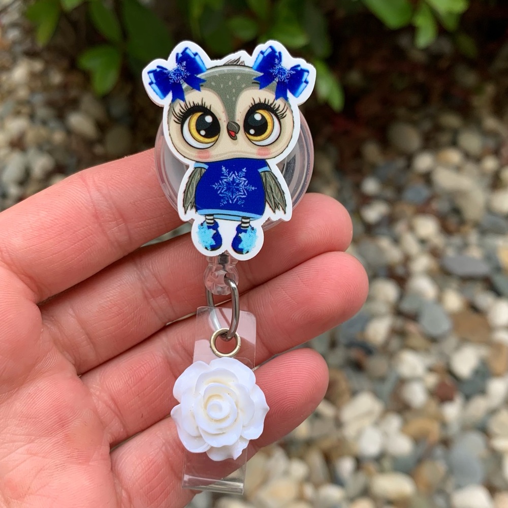 Cute Owl Piglet Badge Holder